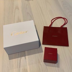 Cartier box, bag, and ring box